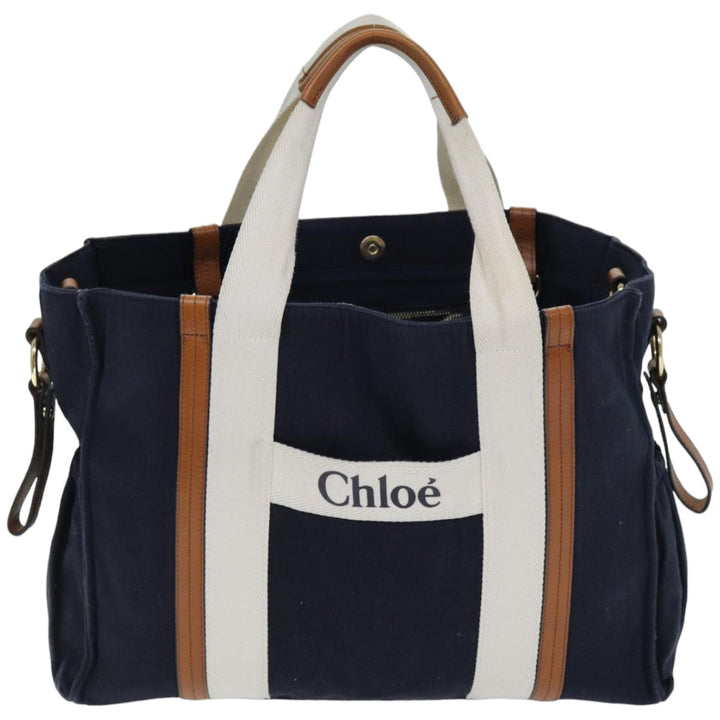 Chloe Tote Bag Canvas 2way Navy 74668