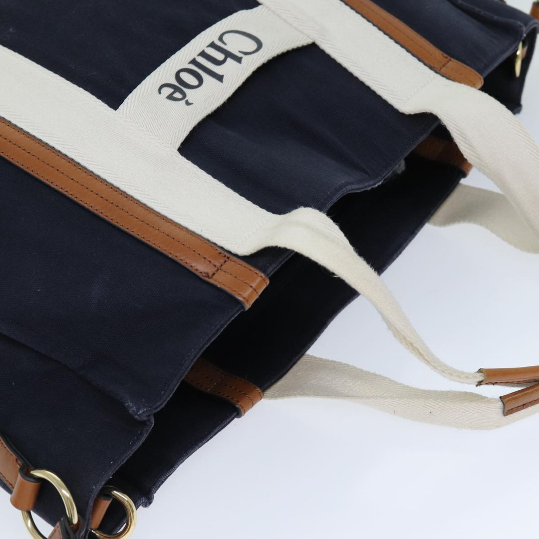 Chloe Tote Bag Canvas 2way Navy 74668