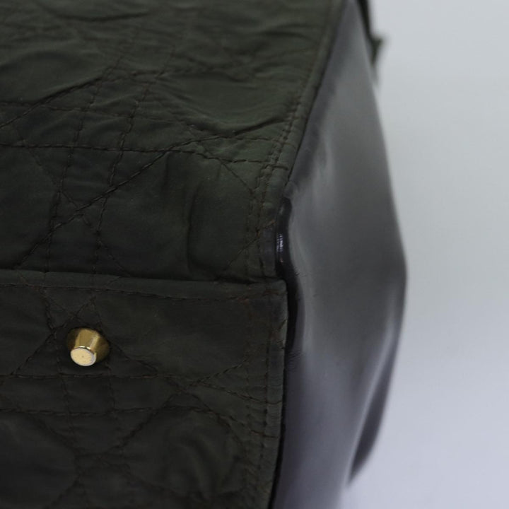 CHRISTIAN Dior Canage Hand Bag Nylon 2way Khaki Auth 74669