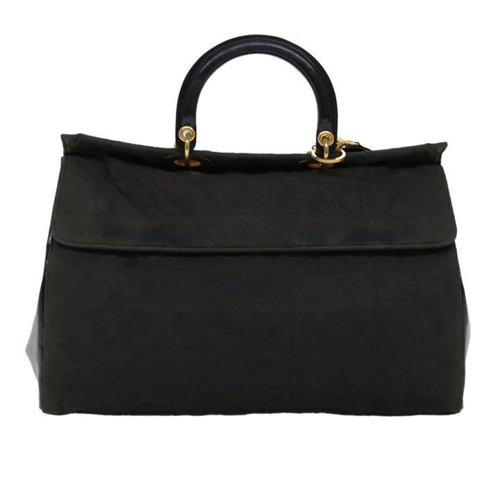 CHRISTIAN Dior Canage Hand Bag Nylon 2way Khaki Auth 74669