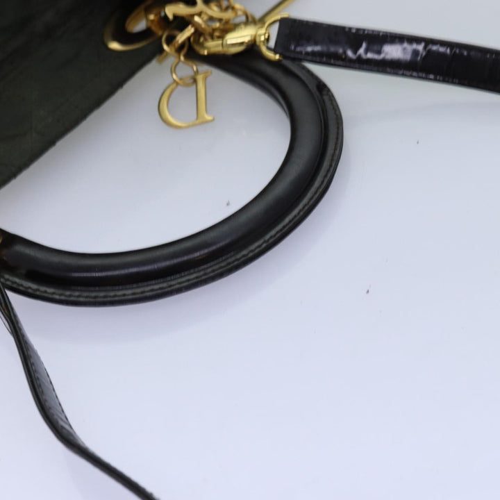 CHRISTIAN Dior Canage Hand Bag Nylon 2way Khaki Auth 74669