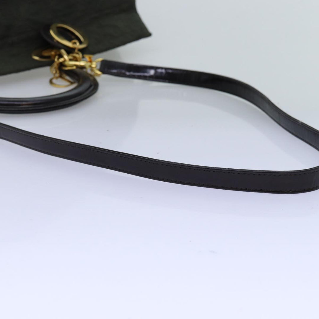 CHRISTIAN Dior Canage Hand Bag Nylon 2way Khaki Auth 74669