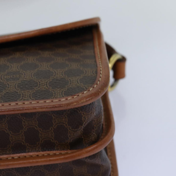 Celine Macadam Canvas Shoulder Bag PVC Brown  74680