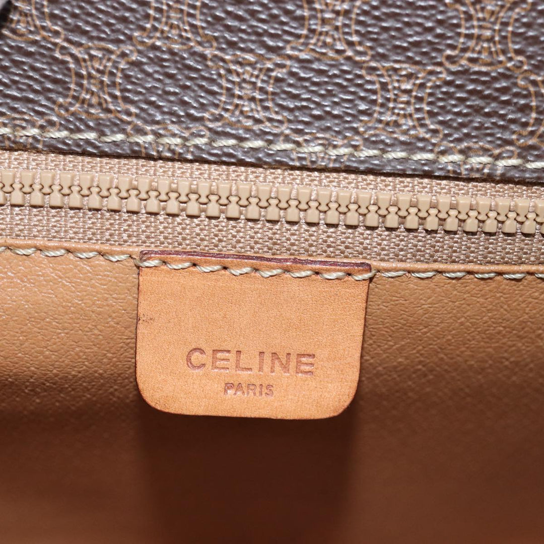 Celine Macadam Canvas Shoulder Bag PVC Brown  74680