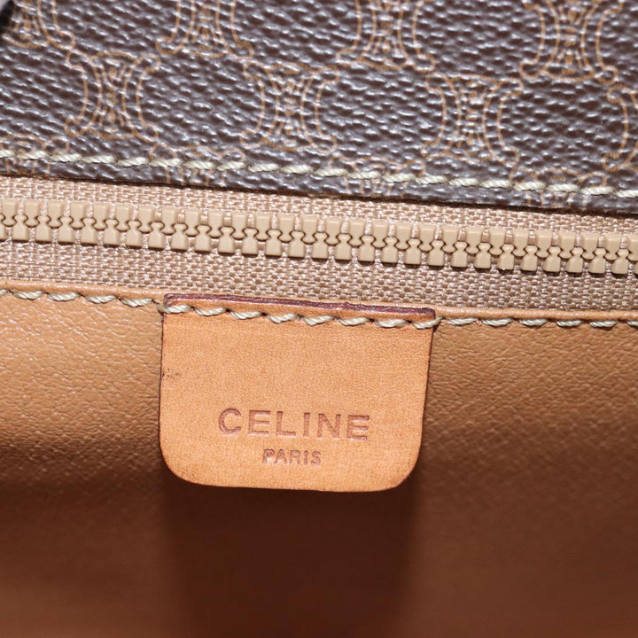 Celine Macadam Canvas Shoulder Bag PVC Brown  74680