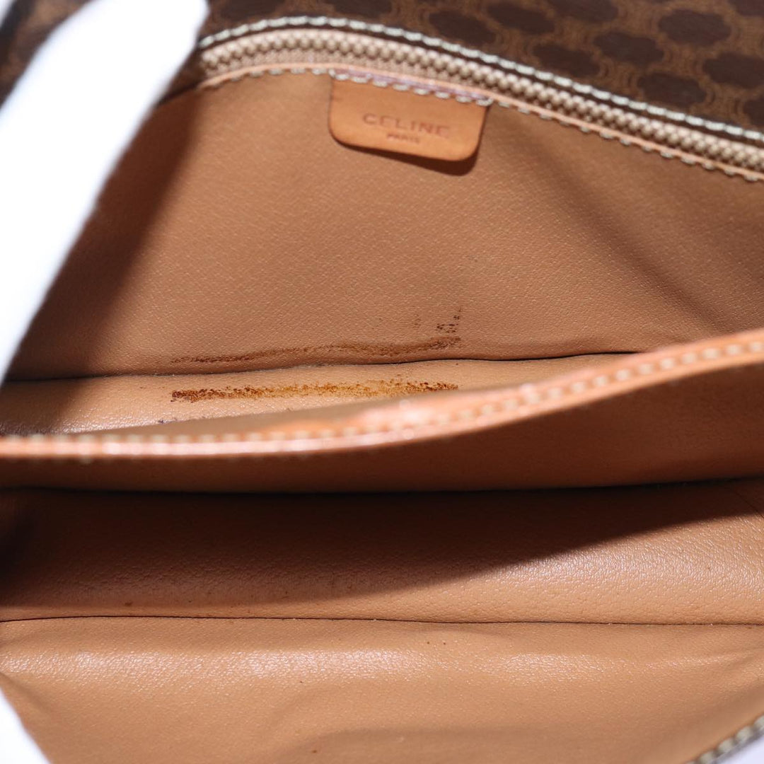 Celine Macadam Canvas Shoulder Bag PVC Brown  74680