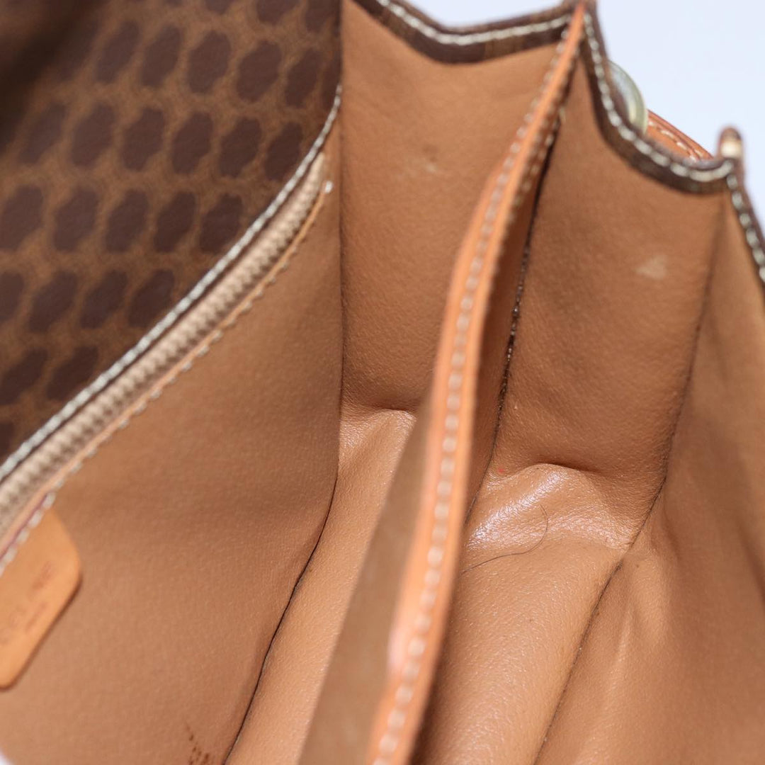 Celine Macadam Canvas Shoulder Bag PVC Brown  74680