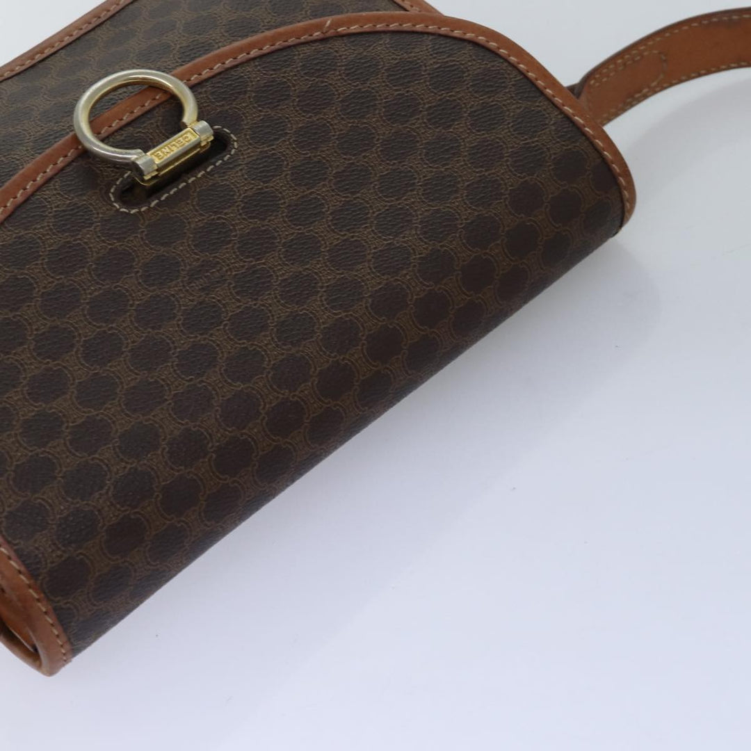 Celine Macadam Canvas Shoulder Bag PVC Brown  74680