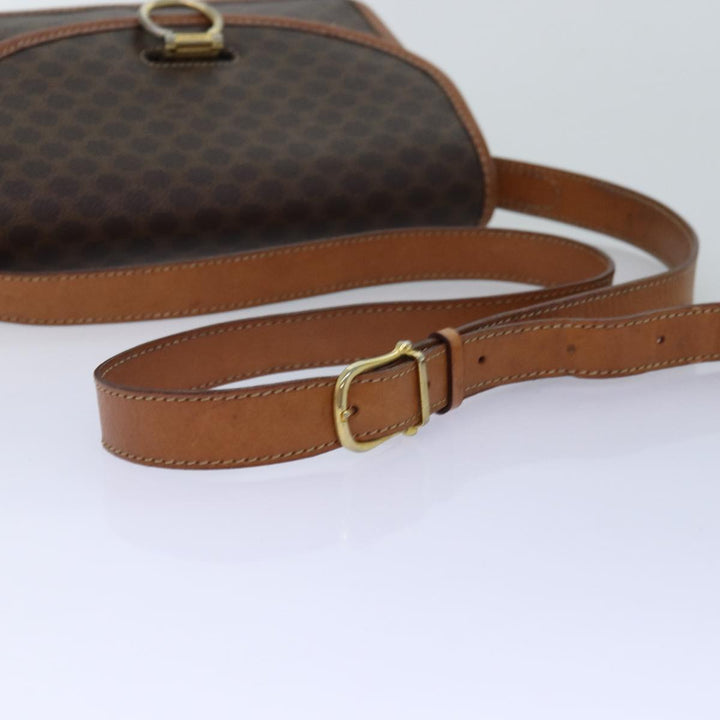 Celine Macadam Canvas Shoulder Bag PVC Brown  74680