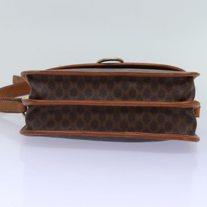Celine Macadam Canvas Shoulder Bag PVC Brown  74680