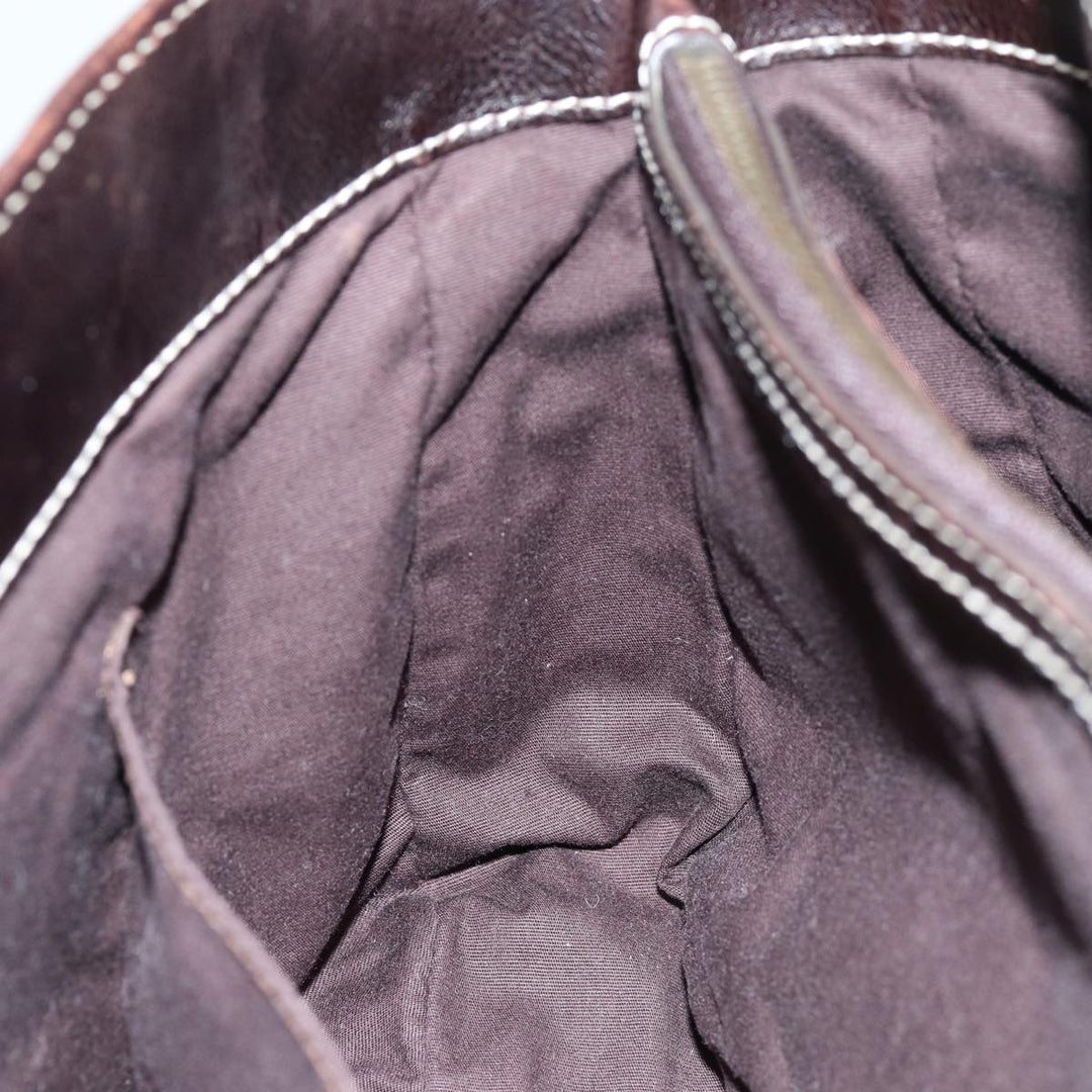 Celine Hand Bag Leather Brown  74692