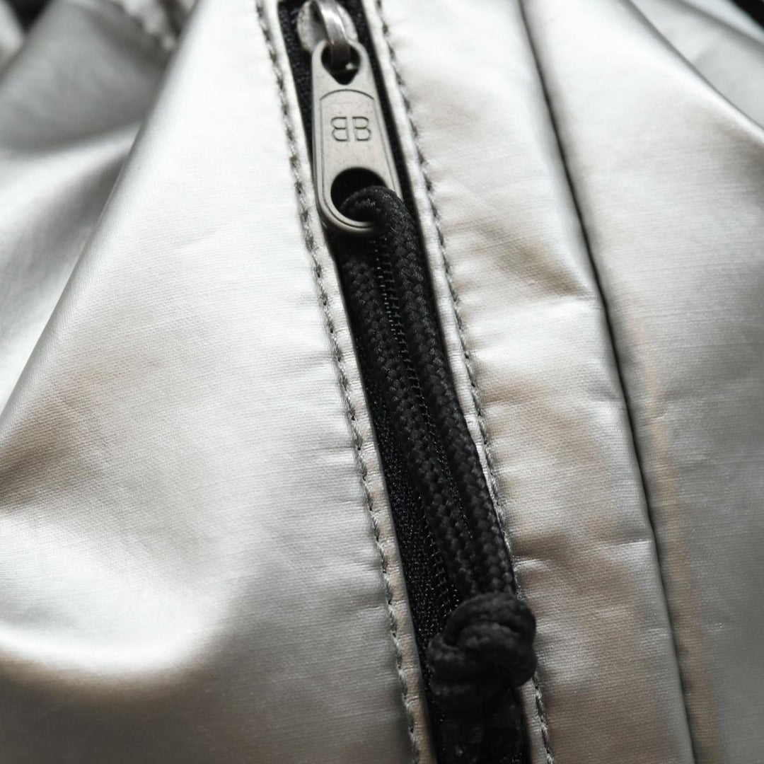 balenciaga BB Explorer Backpack Nylon Silver 593648 Auth 74772