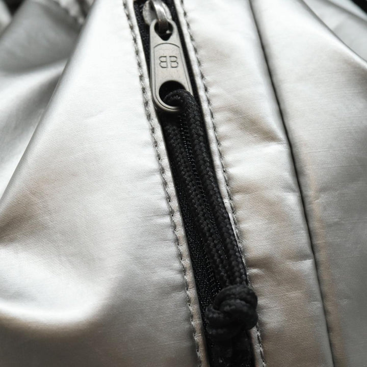 balenciaga BB Explorer Backpack Nylon Silver 593648 Auth 74772