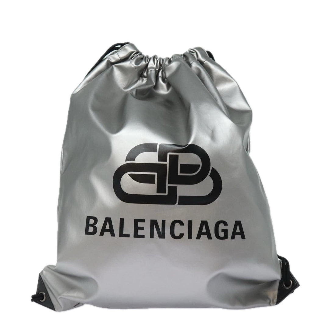balenciaga BB Explorer Backpack Nylon Silver 593648 Auth 74772