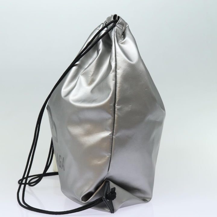 balenciaga BB Explorer Backpack Nylon Silver 593648 Auth 74772