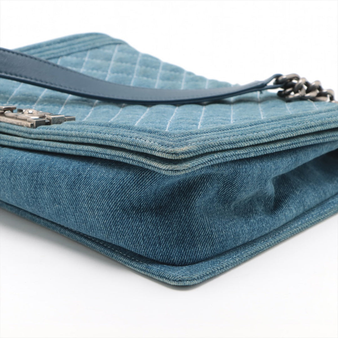 Top Quality Chanel Navy Denim Chain Shoulder Bag