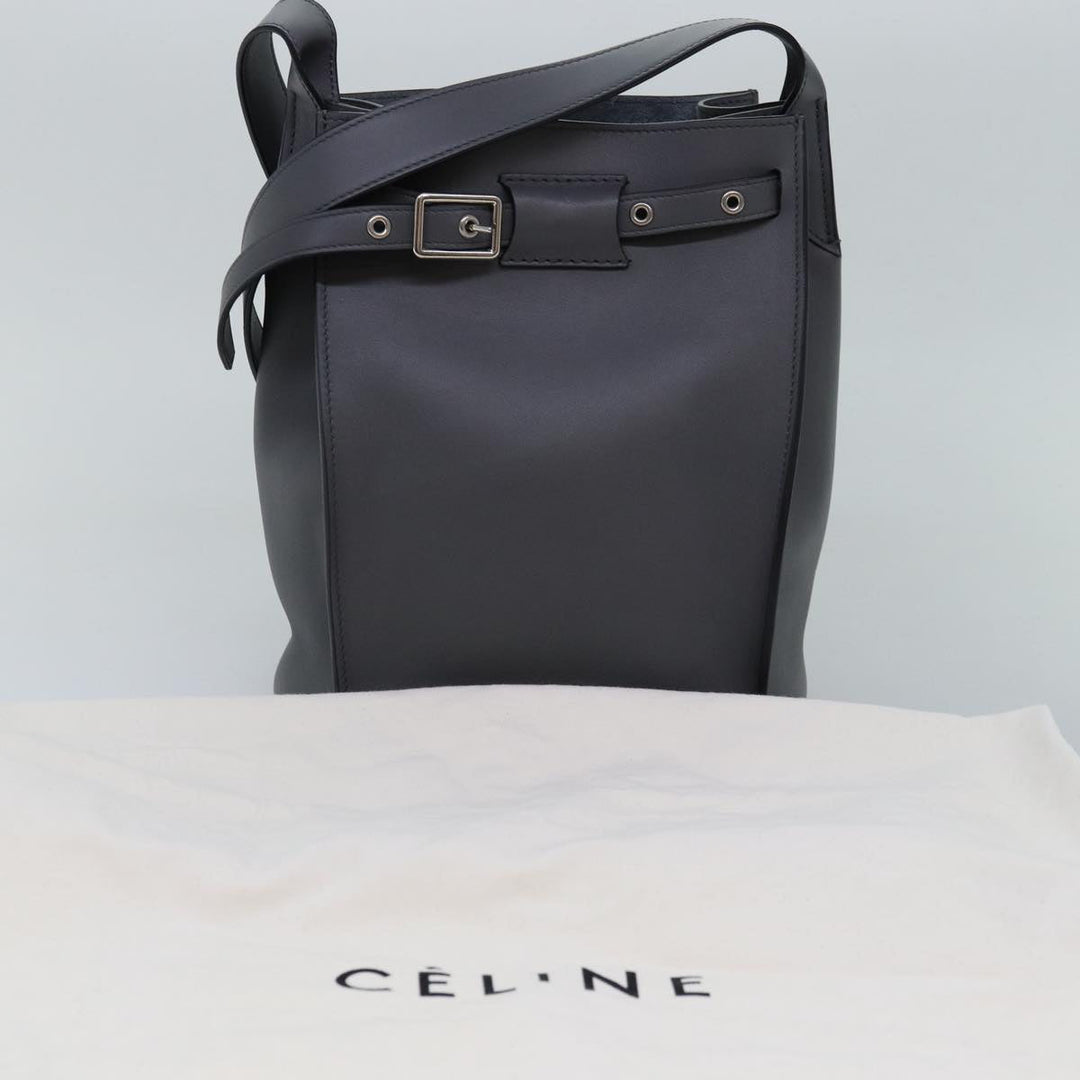 Celine Big bag Shoulder Bag Leather Gray Auth 74791SA