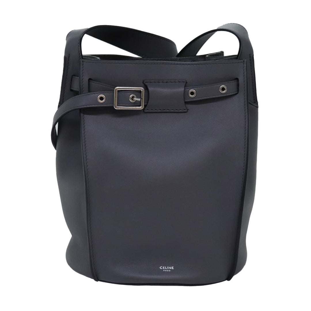 Celine Big bag Shoulder Bag Leather Gray Auth 74791SA