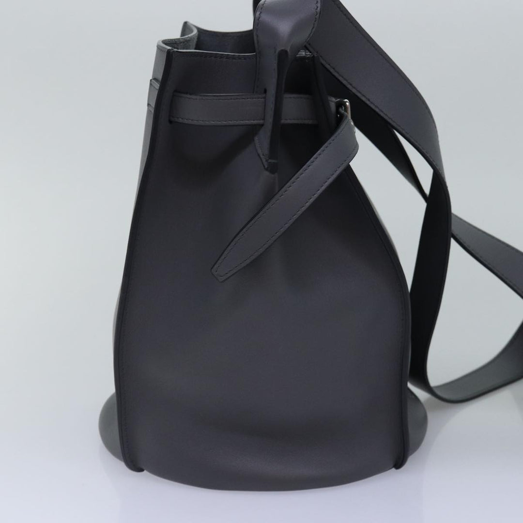 Celine Big bag Shoulder Bag Leather Gray Auth 74791SA