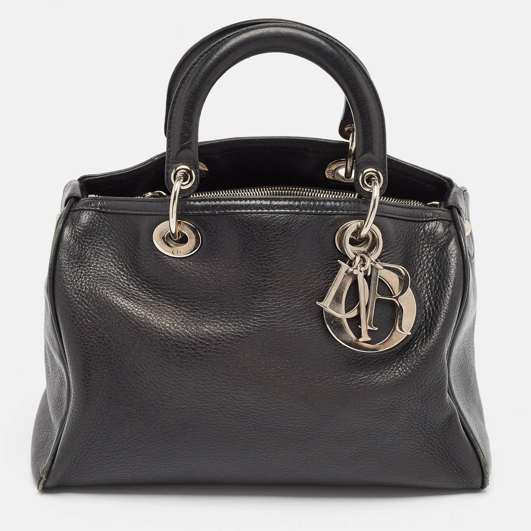 Top quality Dior Black Leather Top quality Diorissimo Satchel