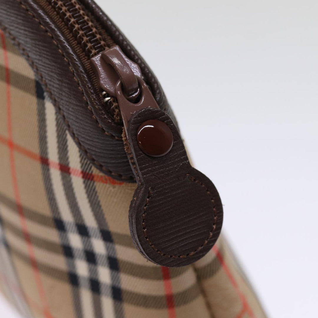 BurberrySs Nova Check Clutch Bag Canvas Beige Auth 74811