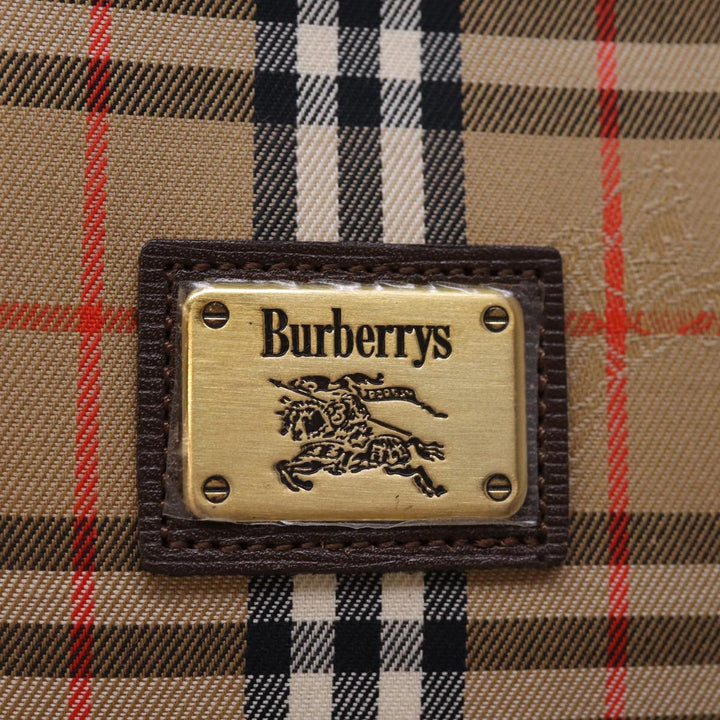 BurberrySs Nova Check Clutch Bag Canvas Beige Auth 74811