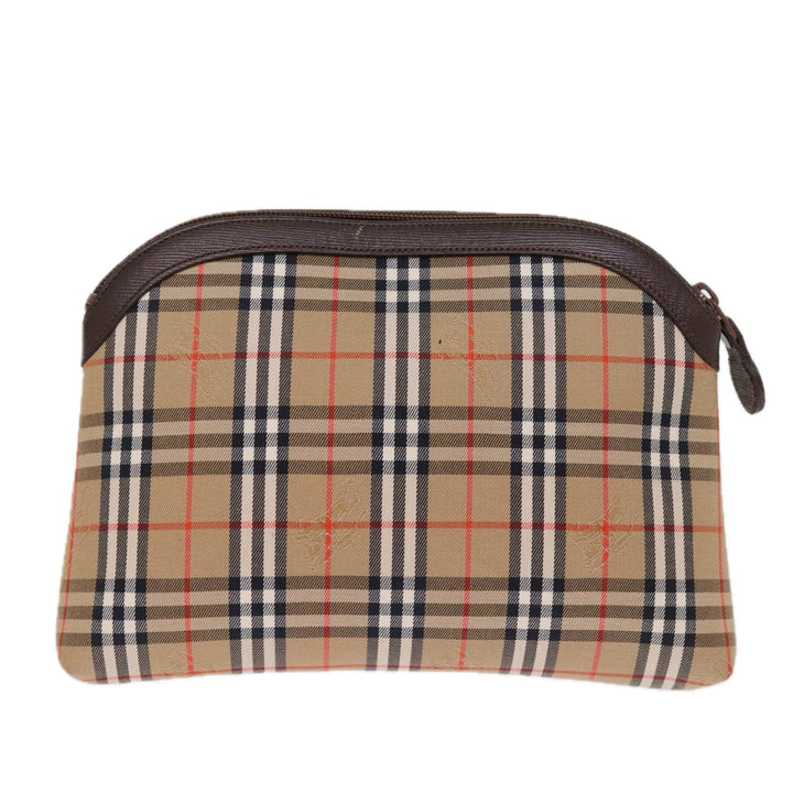 BurberrySs Nova Check Clutch Bag Canvas Beige Auth 74811