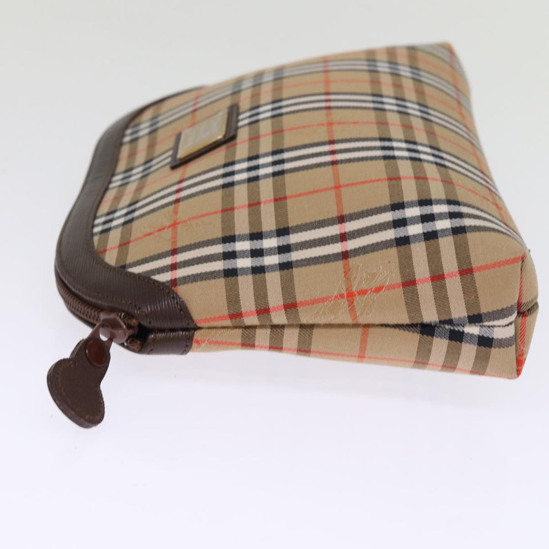 BurberrySs Nova Check Clutch Bag Canvas Beige Auth 74811