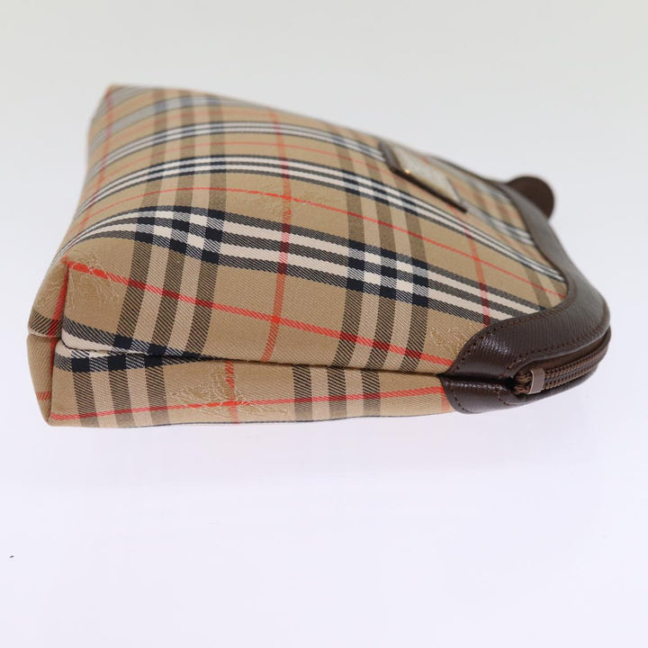 BurberrySs Nova Check Clutch Bag Canvas Beige Auth 74811