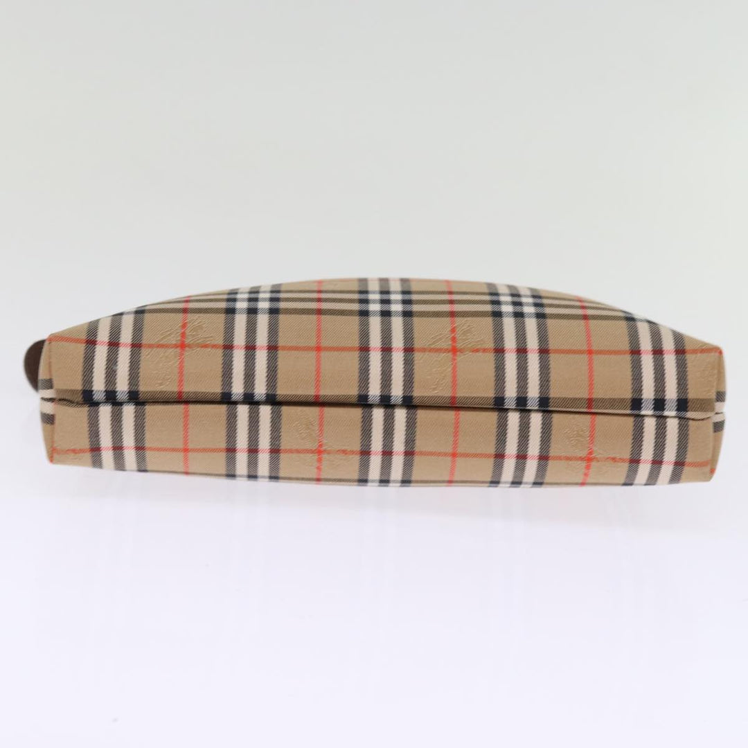BurberrySs Nova Check Clutch Bag Canvas Beige Auth 74811