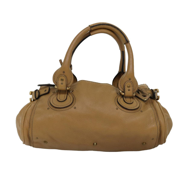 Chloe Paddington Hand Bag Leather Beige 74828