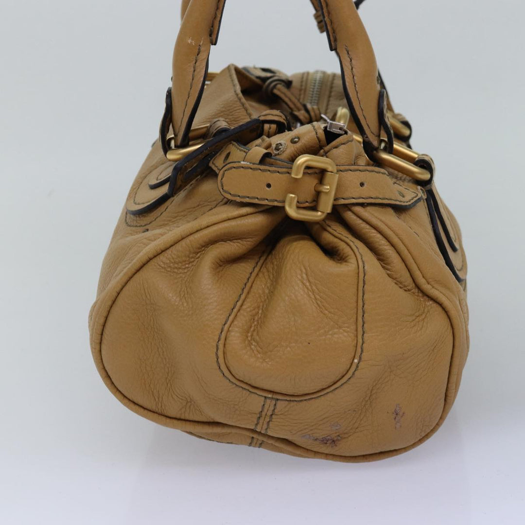 Chloe Paddington Hand Bag Leather Beige 74828