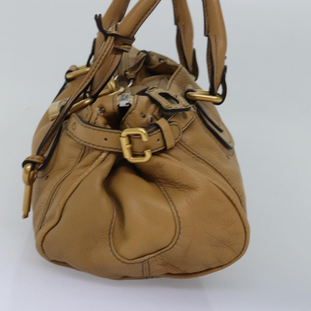 Chloe Paddington Hand Bag Leather Beige 74828