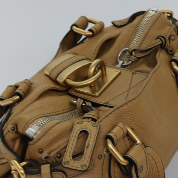 Chloe Paddington Hand Bag Leather Beige 74828