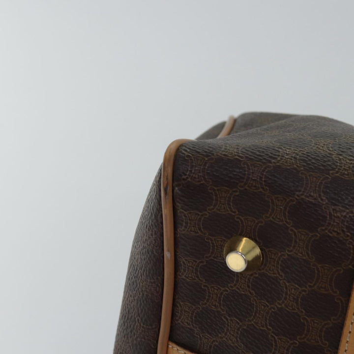 Celine Macadam Canvas Hand Bag PVC Leather Brown Auth 74884