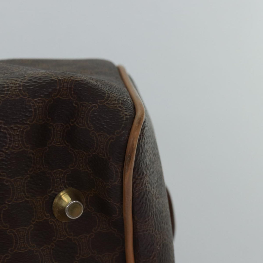Celine Macadam Canvas Hand Bag PVC Leather Brown Auth 74884