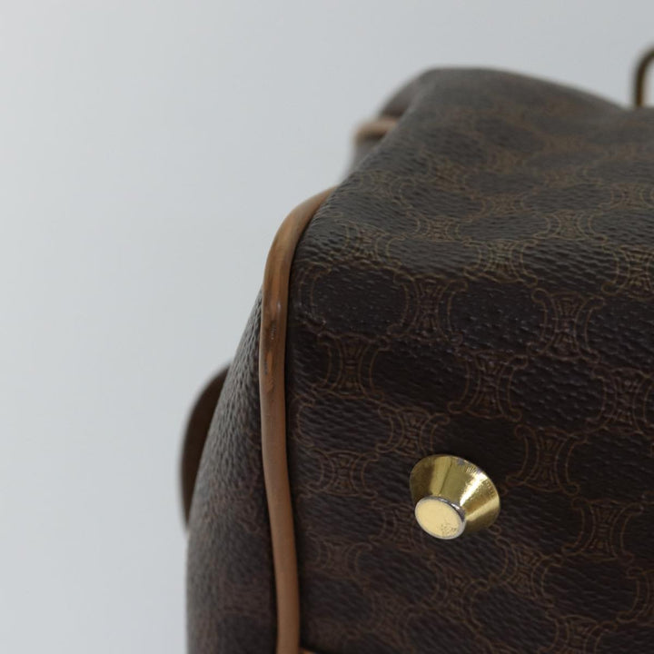 Celine Macadam Canvas Hand Bag PVC Leather Brown Auth 74884