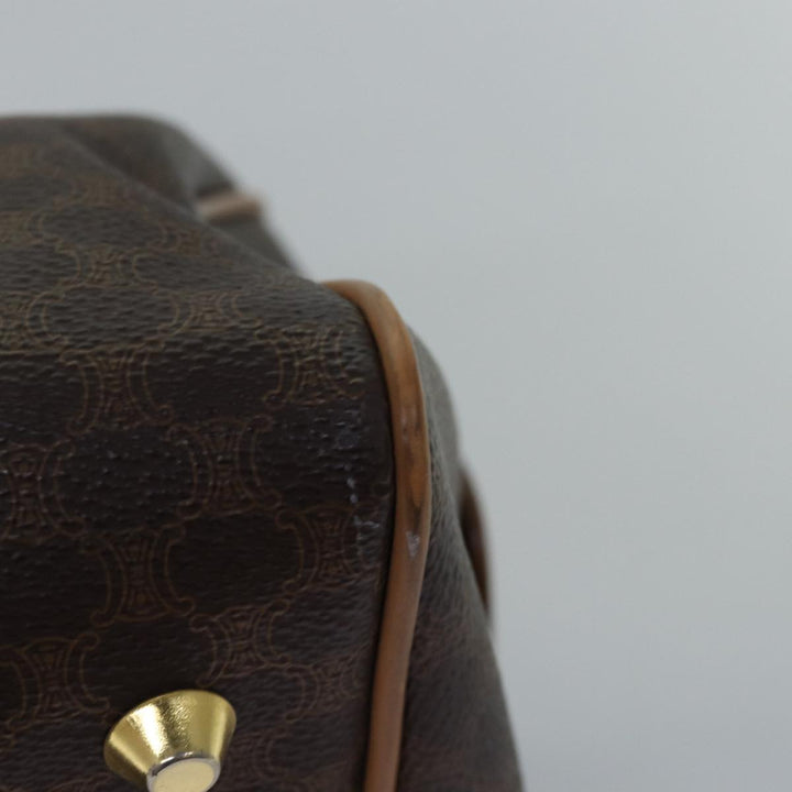Celine Macadam Canvas Hand Bag PVC Leather Brown Auth 74884