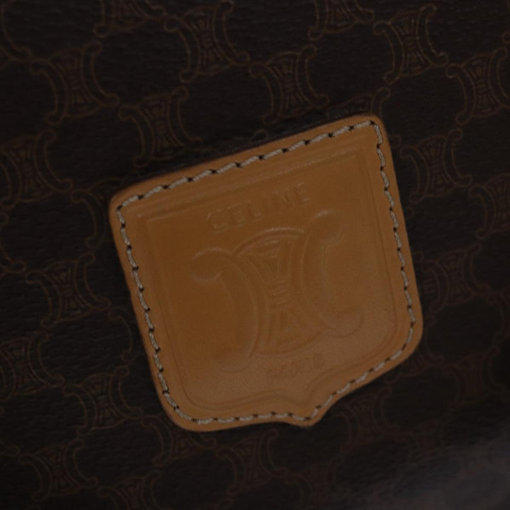 Celine Macadam Canvas Hand Bag PVC Leather Brown Auth 74884