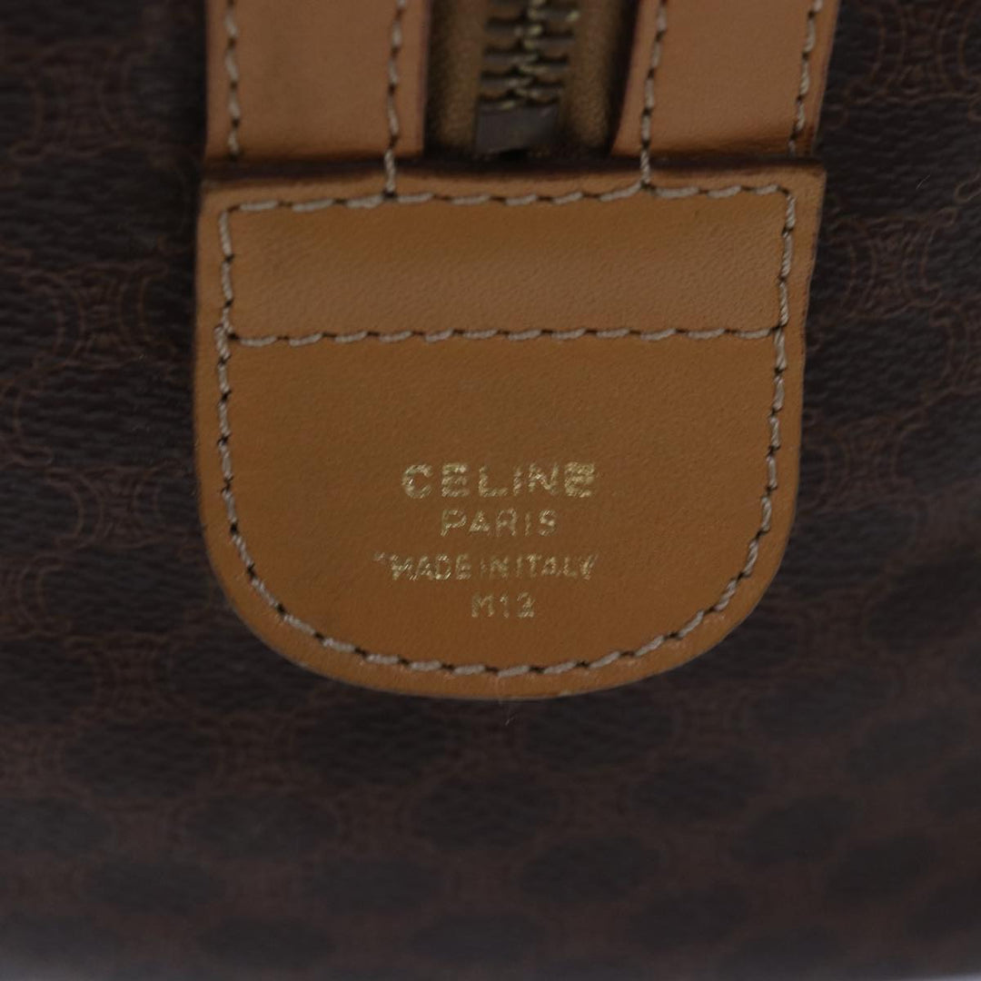 Celine Macadam Canvas Hand Bag PVC Leather Brown Auth 74884