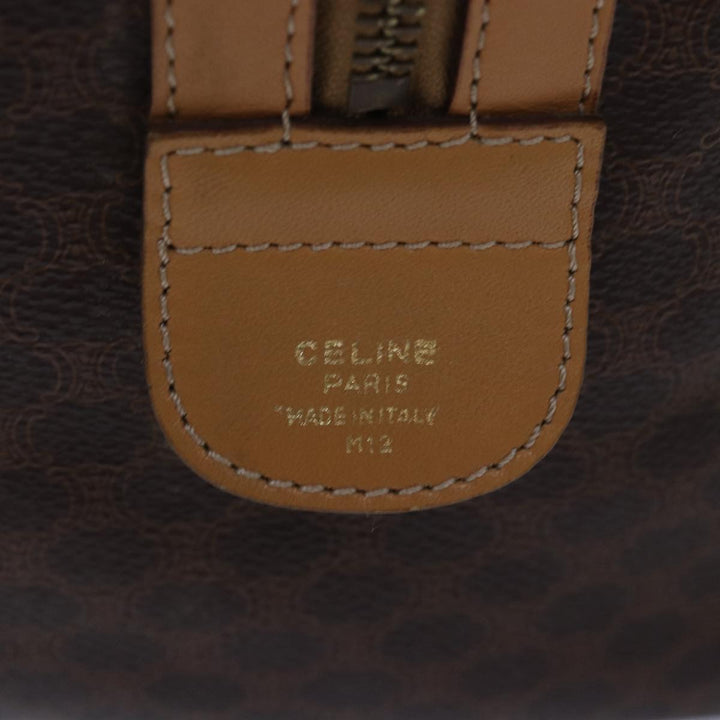 Celine Macadam Canvas Hand Bag PVC Leather Brown Auth 74884