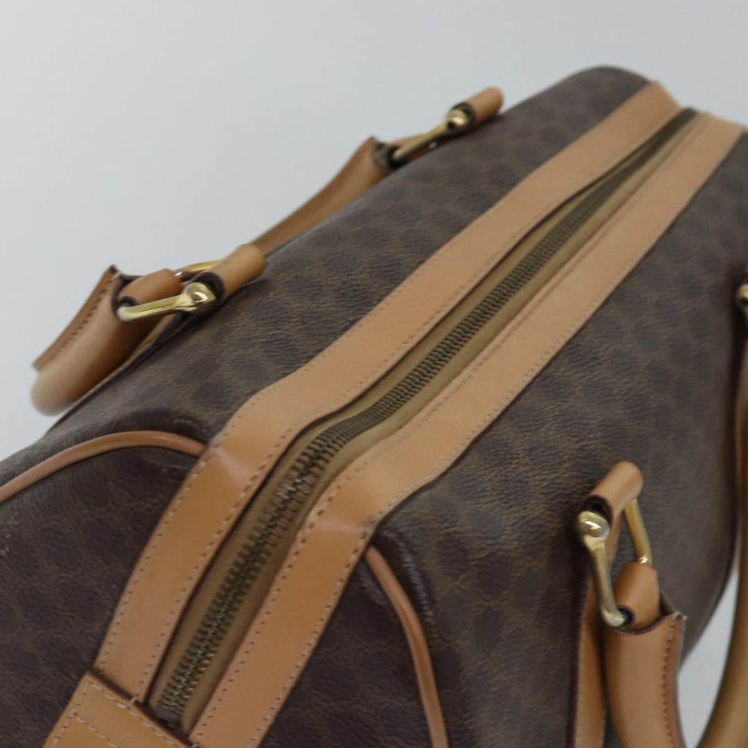 Celine Macadam Canvas Hand Bag PVC Leather Brown Auth 74884