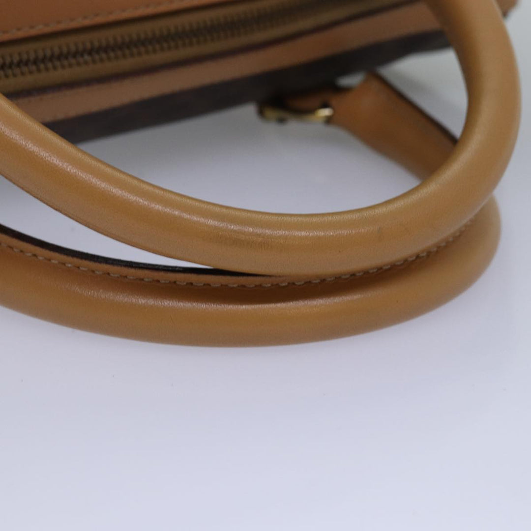 Celine Macadam Canvas Hand Bag PVC Leather Brown Auth 74884