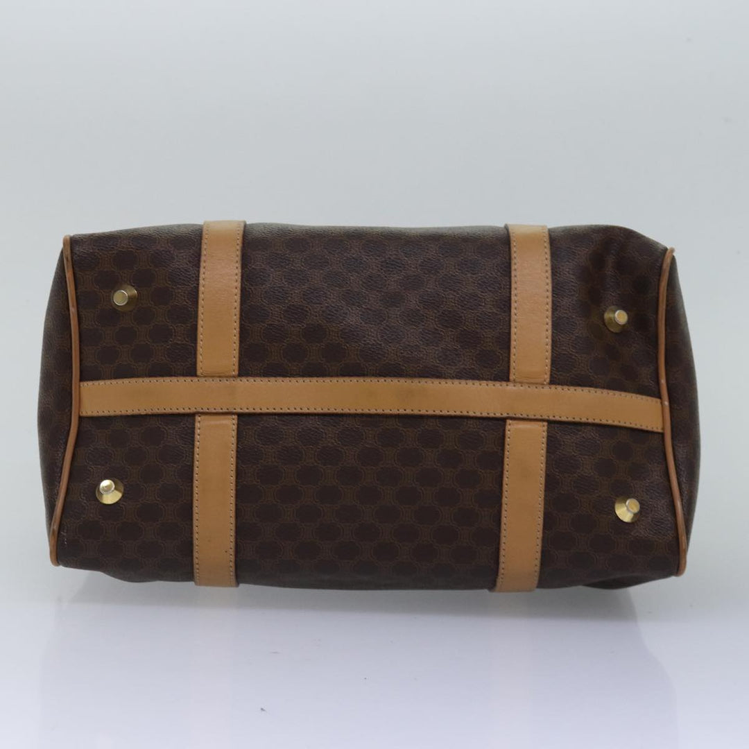 Celine Macadam Canvas Hand Bag PVC Leather Brown Auth 74884