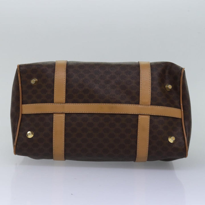 Celine Macadam Canvas Hand Bag PVC Leather Brown Auth 74884