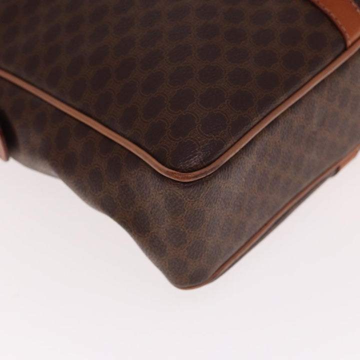 Celine Macadam Canvas Hand Bag PVC Leather Brown  74886