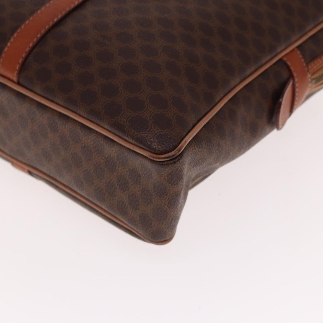Celine Macadam Canvas Hand Bag PVC Leather Brown  74886