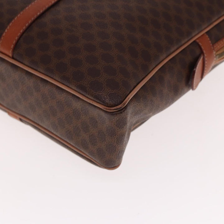 Celine Macadam Canvas Hand Bag PVC Leather Brown  74886