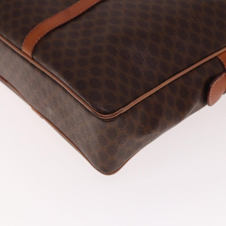 Celine Macadam Canvas Hand Bag PVC Leather Brown  74886