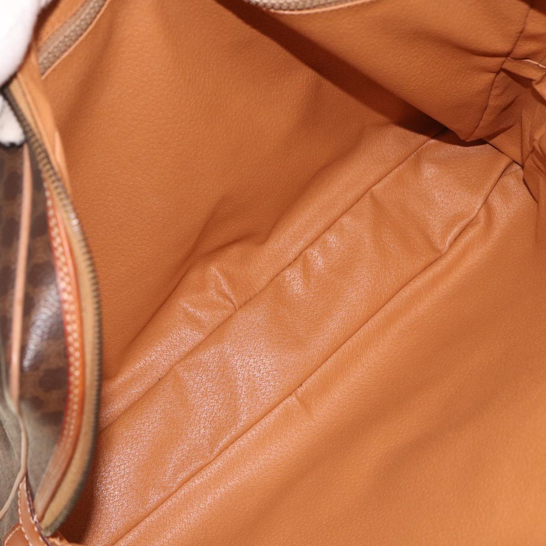 Celine Macadam Canvas Hand Bag PVC Leather Brown  74886